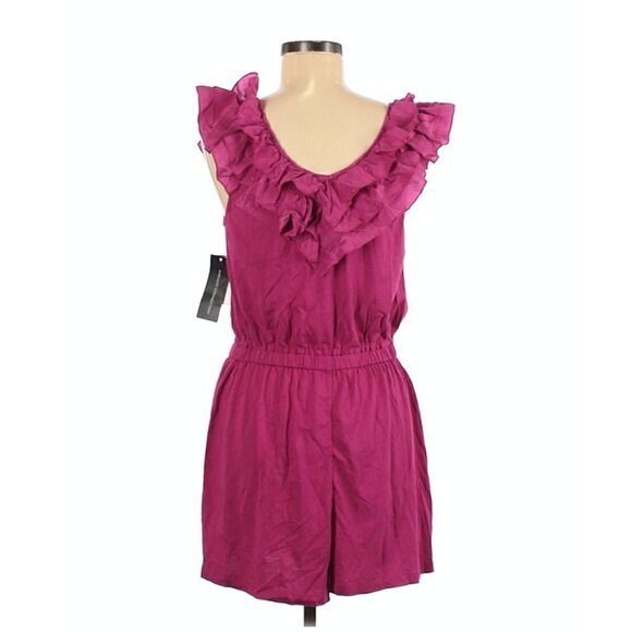 French Connection Sonata Romper 8 NWT Silk Summer Berry Ruffles Dressy Cocktail - Picture 13 of 16